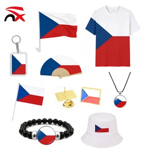 Collar y Llavero de la Copa Mundial de Fútbol 2026 de la República Checa con Bandera Ondulante, Accesorios para Fanáticos del Fútbol - Product Image 1