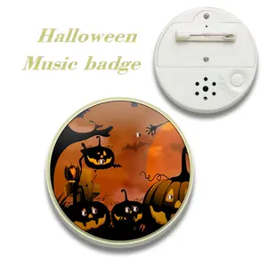 LED High quality Cheap Custom logo music Blinking badge for Creative Promotion Gift