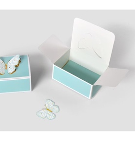 Boîte à bonbons pliable 3D en forme de papillon, vert menthe, en carton, cadeau carré, réutilisable, pour mariage, fête, décoration, <span class=keywords><strong>chocolat</strong></span>, vide - Product Image 3