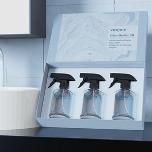 Custom Glass 120ml 200ml 500ml Sloped Design Soap Bottle Recyclable Trigger 16oz Fine Mist 3-Pack Trigger <strong>Spray</strong> Bottle Cleanser - Product Image 6