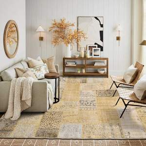 Alfombra Rectangular de Patchwork Wan Xinlong, Estilo Bohemio, Antideslizante, para Sala de Estar o Dormitorio, 80x120cm, Lavable con Agua, Limpieza con un Paño - Product Image 2