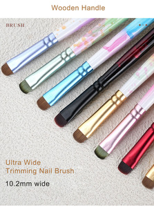Pinceau à ongles en nylon épais avec manche en bois, pinceau large ovale pour la pose de gel et la peinture des pointes françaises pour la manucure - Product Image 6