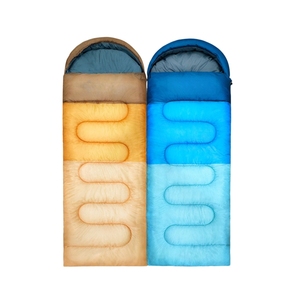 Enveloppe à capuche légère <span class=keywords><strong>sac</strong></span> <span class=keywords><strong>de</strong></span> <span class=keywords><strong>couchage</strong></span> bloc <span class=keywords><strong>de</strong></span> couleur tissu polyester doux et chaud pour camping en plein air randonnée et voyage en voiture - Product Image 1