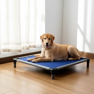 Cama plegable de PVC para perros de lujo para exteriores, colchoneta de verano ecológica y refrescante para dormir, camas elevadas para perros con patrón sólido para mascotas y gatos - Product Image 2