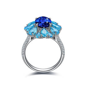 Bagues en argent <span class=keywords><strong>2021</strong></span> de saphir pour femmes, bijoux tendance, en argent 925, vente en gros, nouvelle collection - Product Image 3