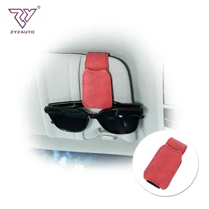 ZY Porte-lunettes de soleil en cuir magnétique Clip de lunettes de soleil pour visière de voiture pour boîte à lunettes universelle
