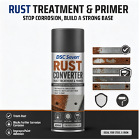 DSC Seven Spray Convertisseur de Rouille, Neutralisateur de Rouille Haute Performance, Apprêt Gris Mat pour Métal