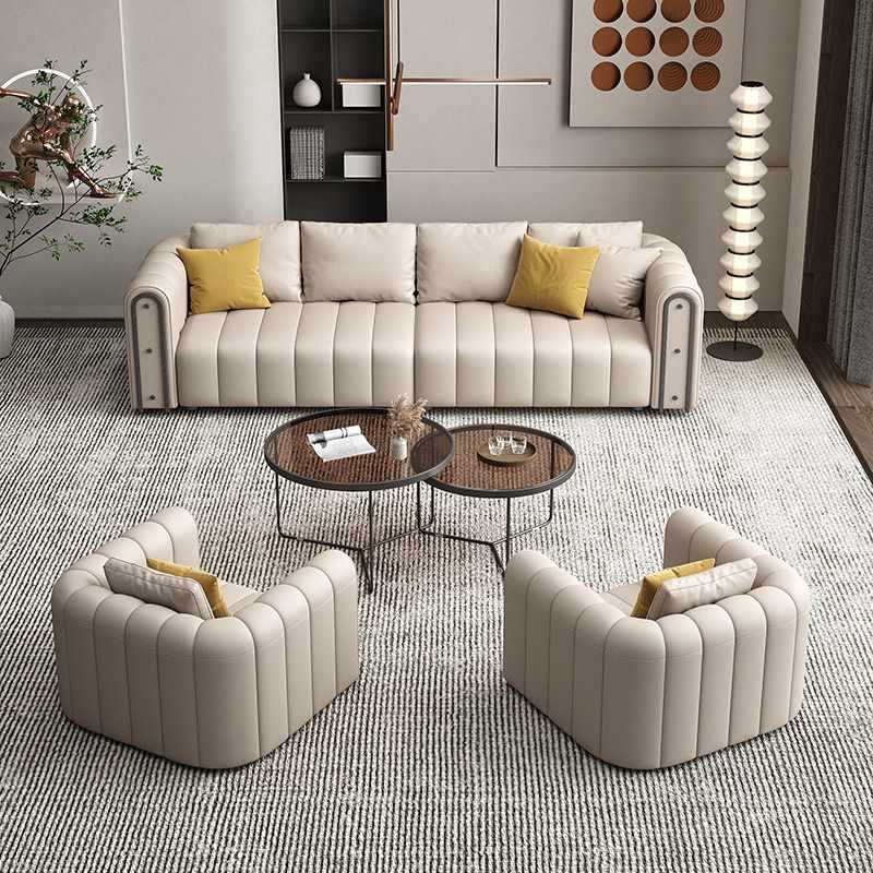 211 ชุดโต๊ะกาแฟ (โซฟายาว 180ซม.) สีขาวนวล