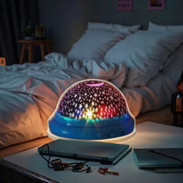 LED Star Projection Light UFO Flying Saucer Night Sky Sleeping Projector ABS Star Master Bedroom Star Projector