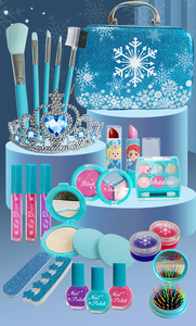 Fai finta di giocare <span class=keywords><strong>Frozen</strong></span> Makeup Starter Kit Set di bellezza cosmetica Set di trucco reale lavabile per bambini <span class=keywords><strong>giocattoli</strong></span> da principessa per ragazze che giocano - Product Image 6
