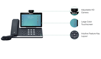 Téléphone vidéo Yea-link VP59 Microsoft Teams, écran tactile 8 pouces, conférence HD, voix HD, bureau, PoE, Wi-Fi double bande, Android 9.0
