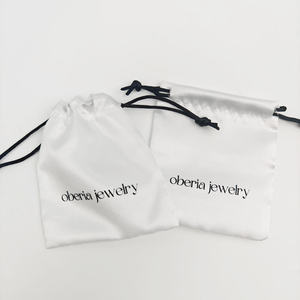 Sac de rangement cosmétique en coton biodégradable avec logo personnalisé, sac cadeau en satin, sac anti-poussière, sac de luxe écologique, petite pochette - Product Image 3