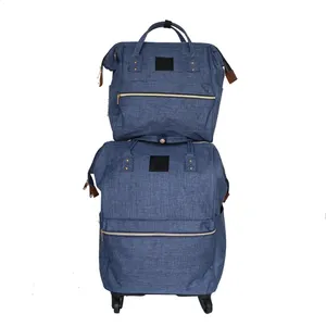 2024 New Design 2pcs Set Cheap Waterproof Wheel Bagpack Universal Suitcase Travel Bag