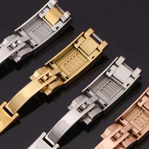 Cierres de Despliegue Seguros e Impermeables de Acero Inoxidable Sólido de 16 mm, Clásicos y de Lujo, para <span class=keywords><strong>Correas</strong></span> de Relojes Inteligentes Personalizadas - Product Image 6