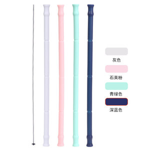 Silicone Straws <b>Soft</b> Foldable Reusable Biodegradable W4W4 Plus Straight Pipe With Carabiner Case For Outdoor Use - Product Image 5