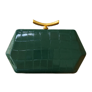 Bolso de Noche Elegante con Textura de Cocodrilo para Mujer, Cartera de Mano de Piel Sintética con Cadena Desmontable para Bodas y Desfiles de Moda - Product Image 3