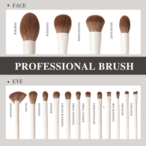 Ensemble <span class=keywords><strong>de</strong></span> pinceaux <span class=keywords><strong>de</strong></span> maquillage professionnels en poils synthétiques vegan avec manche en bois, luxe, 15 pièces, pour le visage, les fards à joues, les fards à paupières, emballage en PU, idéal pour les voyages - Product Image 6