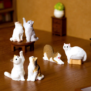 Figura de Resina de Gatito en Miniatura, Realista, con Temática Animal, Adorno de Gato de Dibujos Animados para Oficina y Escritorio de Coche, Decoración, Personalizable - Product Image 2