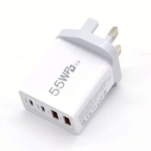 UK EU US AU <b>Plug</b> 2 <b>USB</b>-QC 3.0 2 Type-C Fast GAN Pd 55W Fast Charging 4 Ports Phone Chargers for Mobile Phones - Product Image 2
