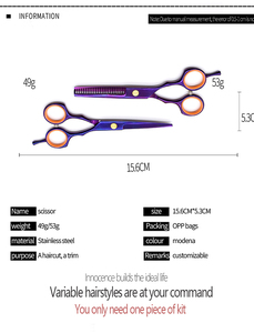Kit de <span class=keywords><strong>ciseaux</strong></span> à cheveux, <span class=keywords><strong>ciseaux</strong></span> à effiler, <span class=keywords><strong>ciseaux</strong></span> professionnels pour coiffeur, <span class=keywords><strong>ciseaux</strong></span> de salon pour texturiser, <span class=keywords><strong>ciseaux</strong></span> à lame de rasoir - Product Image 4
