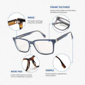 Tùy chỉnh thiết kế màu rắn máy tính Kính đọc sách ánh sáng màu xanh khối Full-rim khung vuông bền Trọng lượng nhẹ Kính mắt - Product Image 3