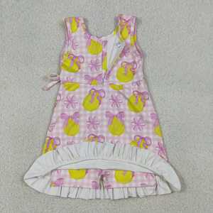 En Stock, Venta Caliente, Vestido Corto sin Mangas con Lazo para Bebés y Niñas, Diseño a Cuadros Rosa, Estilo Yoga, Largo hasta la Rodilla - Product Image 2