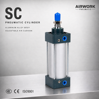 Cylindre pneumatique à double effet à grande course série SC, diamètre de 80 à 250 mm, pour convoyeur et cellule robotique