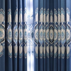 Cortinas Opacas <span class=keywords><strong>Beige</strong></span> con Bordado Jacquard de Lujo Estilo Europeo Personalizadas al por Mayor para la Sala de Estar - Product Image 5