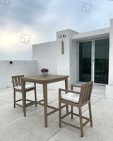 Nouvelle conception de table à manger en teck massif pour l'extérieur avec trou pour parasol, 6 places, mobilier de jardin, patio, imperméable, taille personnalisée, fabrication en usine