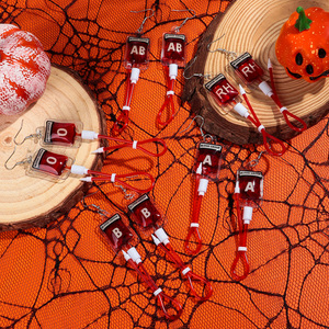 Y2k Sáng Tạo Cá Tính Đảng Đồ Trang Sức Vui Gothic Bông Tai Hyperbolic Plasma Túi Máu ABO Loại Máu Dài Thả Bông Tai Số Lượng Lớn - Product Image 3