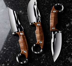 مجموعة سكاكين تقطيع العظام احترافية ذات صلابة عالية بمقبض خشبي للتخييم والصيد وأنشطة الطهي في الهواء الطلق - Product Image 4