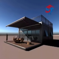 Maison conteneur modulaire préfabriquée et démontable avec un design moderne et respirant pour une maison de vacances écologique sur la plage
