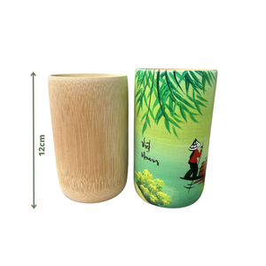 Tasse à boire en bambou artisanale du Vietnam 300 ml, design personnalisé peint à la main, écologique, réutilisable, durable, naturel - Product Image 1