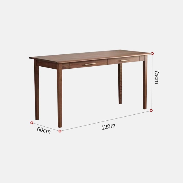 Zhenzhimei North American Black Walnut Solid Wood Durable Assembled Desk Writing & Computer Model SZ002-1.2 for Home Study