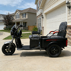 Triciclo Eléctrico de Pasajeros Abierto de 48V y 60KM con Marco de Acero para Viajes Cortos, Triciclo Eléctrico Pequeño de 3 Ruedas para Adultos, 2 Personas y Carga - Product Image 3