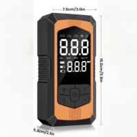 Démarreur de voiture 2-en-1 avec compresseur d'air, courant de crête 1000A, 6000mAh, 14.8V, gonfleur de pneus 150PSI max, pression en temps réel, urgence