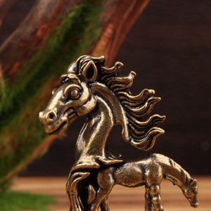 Figura de caballo de latón, escultura de animal, decoración de mesa, regalo de inauguración de casa - Product Image 3