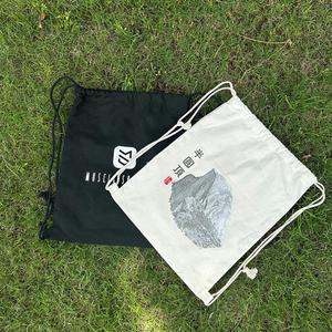 Promotional Environmentally Friendly Cotton <b>Backpack</b> Black Color Canvas <b>Drawstring</b> Bag Large Capacity <b>Backpack</b> for Travel Sport - Product Image 6