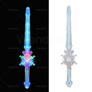 Bán buôn RGB pha lê bông tuyết LED <span class=keywords><strong>Light</strong></span>-up sabers dueling thanh kiếm sắc nét hàng rào âm thanh phát sáng xử lý vật liệu nhựa Flash - Product Image 5