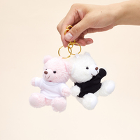 Ours en peluche personnalisé de 10 cm avec logo imprimé pour cadeaux clients bancaires, salons professionnels, souvenirs promotionnels, porte-clés en peluche, jouet en peluche