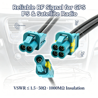 Câble d'extension Mini FAKRA femelle droit avec pigtail, 50 Ohms, assemblage de jumper FAKRA à double port quadruple pour radio RF, GPS, satellite