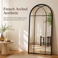 Grand miroir pleine longueur arqué pour dressing, miroir décoratif sur pied en verre pour la maison, salon, Spiegel, Espejo