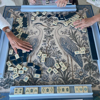 Ubin Mahjong Amerika Mewah 160 Buah Konstruksi Akrilik Dua Lapis Kustom dengan Sentuhan Akhir Terinspirasi Biru Mingguan untuk Kolektor
