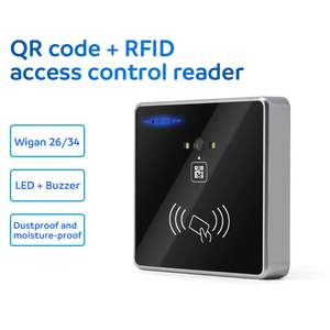 Lecteur RFID QR noir pour contrôle d'accès PC, lecteur de carte 13,56 MHz ISO 14443A MIFARE pour système de verrouillage de porte d'accès aux ascenseurs - Product Image 4