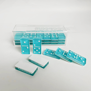 Nhà máy sang trọng tùy chỉnh đôi sáu Acrylic <span class=keywords><strong>Domino</strong></span> laser logo 28 cái Acrylic <span class=keywords><strong>Domino</strong></span> Bộ trò chơi - Product Image 2