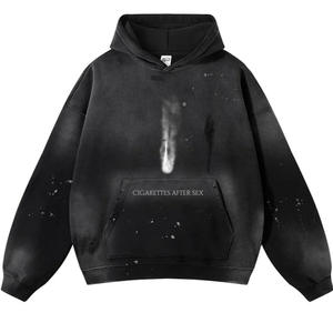 High Street Cool <span class=keywords><strong>Guy</strong></span> Hoodie 100% Coton Gradient Design Trendy INSYN Washed Damage Effect Thick Ink-Sparyed Hommes Femmes - Product Image 1