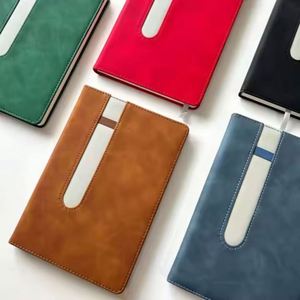 2025 Customized Hardcover Leather Notebook Journal Built-In <b>Pen</b> Slot Thread Sewing Bound 80 Sheets A5 Size for Promotion Use - Product Image 4