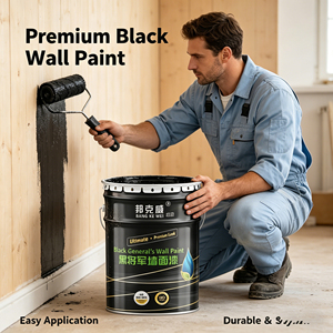 Peinture murale intérieure noire mate à base d'eau, faible odeur, haute couvrance pour fond de télévision et sortie d'air - Product Image 6