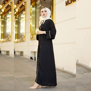 Commerce Extérieur Transfrontalier Musulman <span class=keywords><strong>Longue</strong></span> Jupe Femme Abaya Dubai Jalabiya Or Ruban Cardigan Robe - Product Image 3