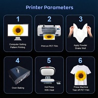 En stock Film Pet format A2 Séchoir à peler à chaud et à froid Séchoir à chaleur DTF Four à polymériser Machine à sécher à 6 lampes 45CM pour imprimante XP600 DTF